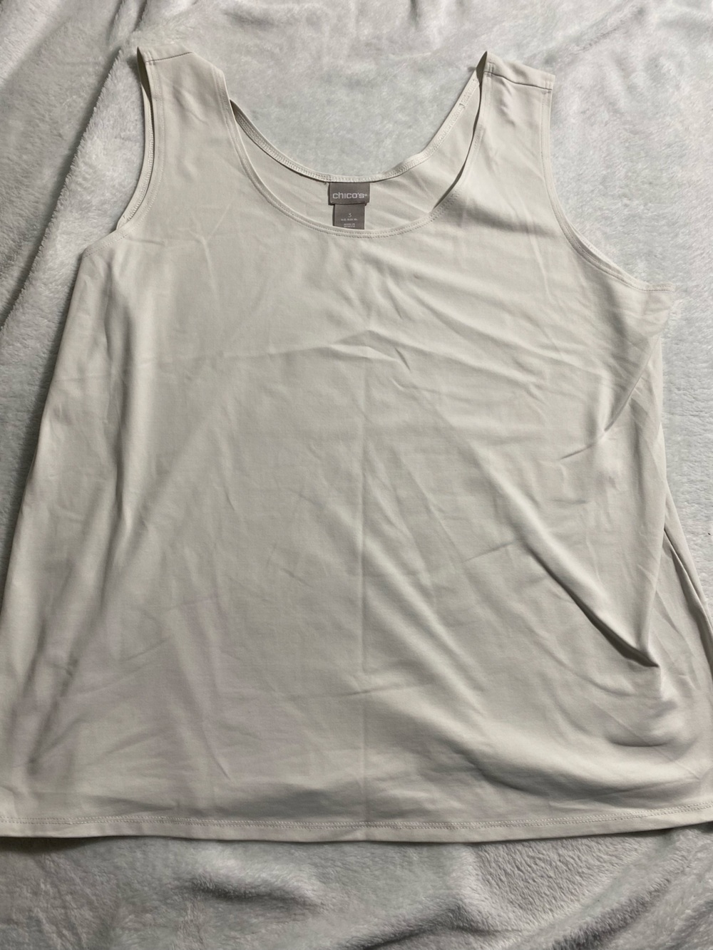 Chico's Women's Cream Tank Top - Scoop Neck